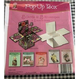 Hot off the Press 5 Pop Up Box cards and 5 envelopes - New